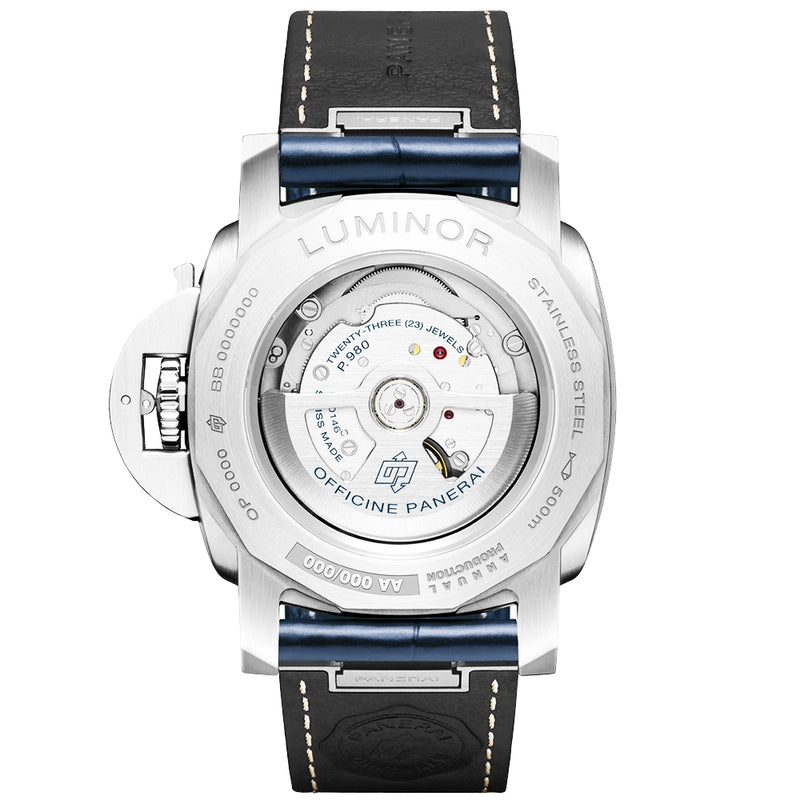 Panerai Luminor Marina Steel Blue Dial 44mm Automatic Strap Watch - Berry's Jewellers