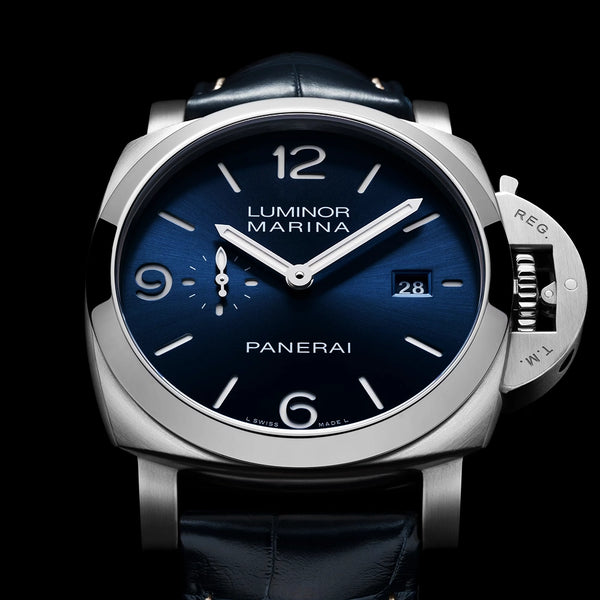 Panerai Luminor Marina Steel Blue Dial 44mm Automatic Strap Watch - Berry's Jewellers
