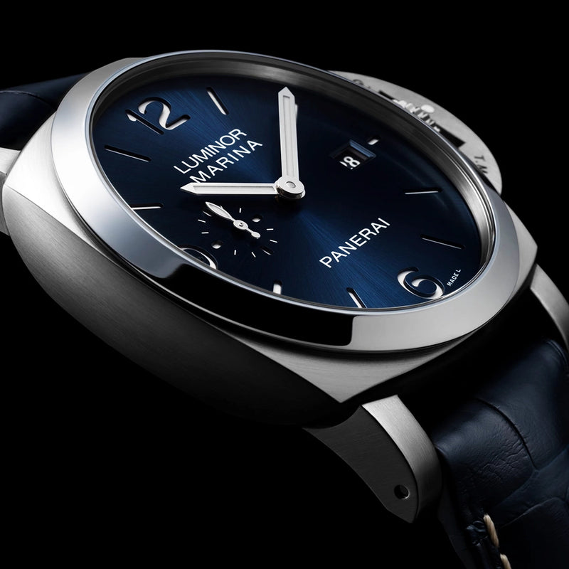 Panerai Luminor Marina Steel Blue Dial 44mm Automatic Strap Watch - Berry's Jewellers