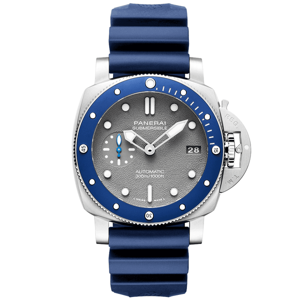 Panerai Submersible 42mm Shark Grey Dial & Blue Ceramic Bezel Automatic Watch - Berry's Jewellers