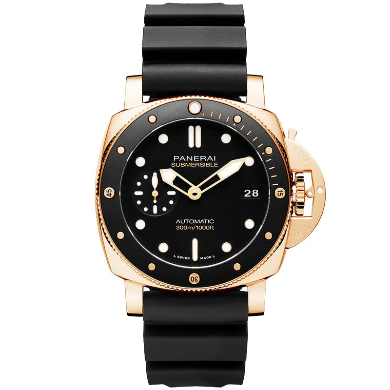 Panerai Submersible Goldtech 42mm Black Dial Men's Automatic Watch - Berry's Jewellers