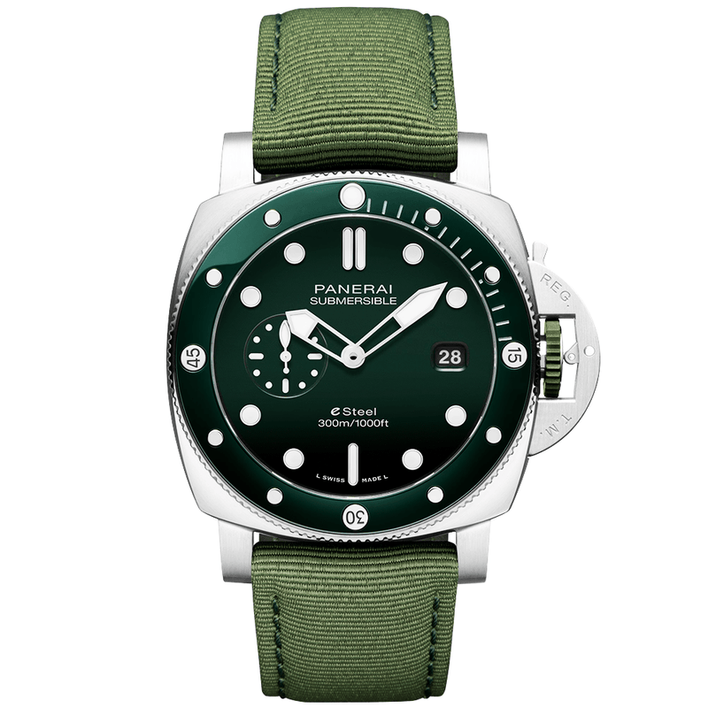 Panerai Submersible QuarantaQuattro Verde Smeraldo 44mm Green Dial Watch - Berry's Jewellers