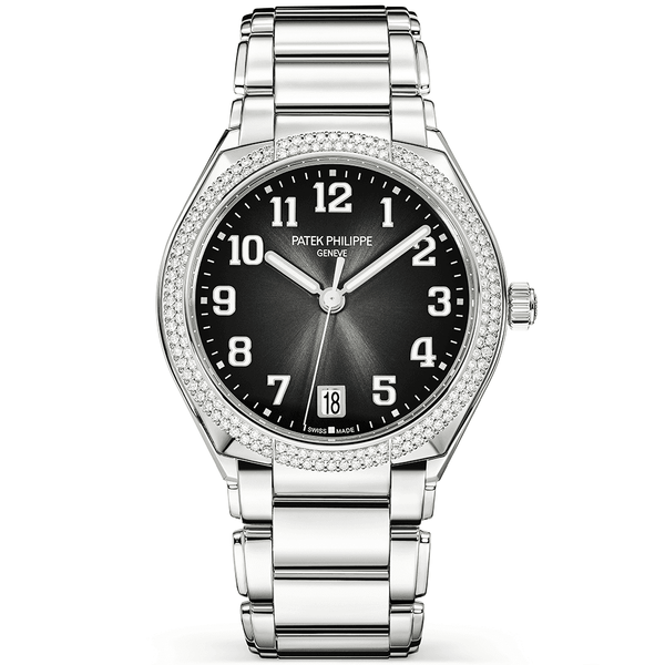 Patek Philippe Twenty~4 36mm Grey Sunburst Dial & Diamond Bezel Ladies Watch - Berry's Jewellers