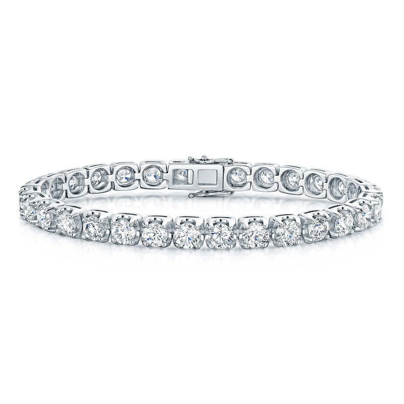 Platinum Round Brilliant Cut Diamond Tennis Bracelet
