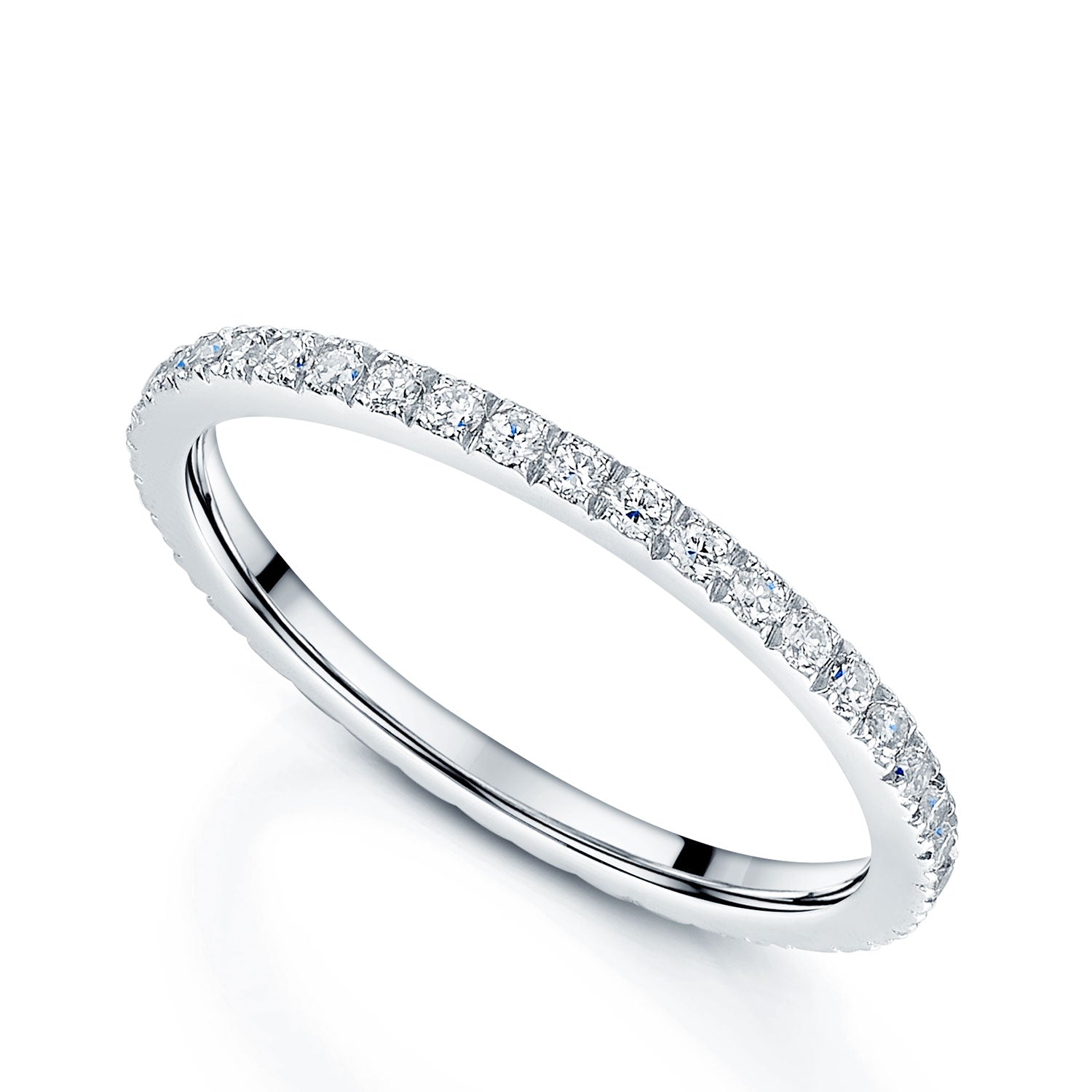 Platinum Claw Set Diamond Full Eternity Ring