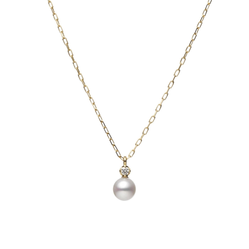 Mikimoto 18ct Yellow Gold Akoya Pearl And Diamond Pendant - Berry's Jewellers