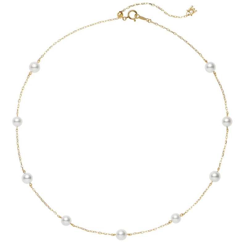 Mikimoto 18ct Yellow Gold Pearl Chain Necklace - Berry's Jewellers