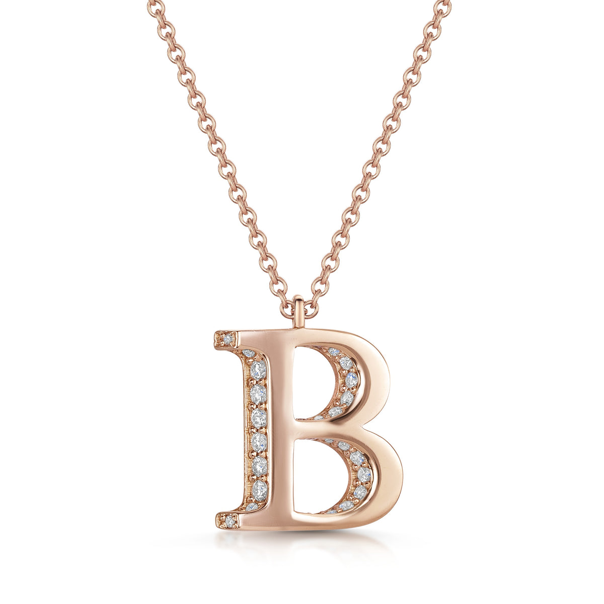 Berry's 18ct Rose Gold Diamond Initial Pendant & Chain - Berry's Jewellers