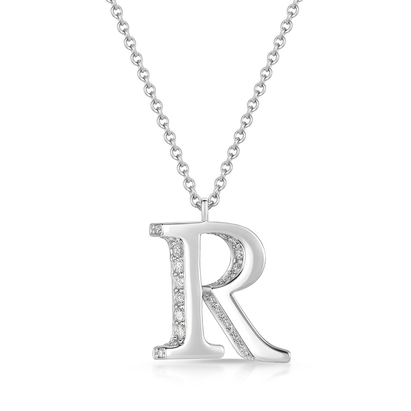 Berry's 18ct White Gold Diamond Initial Pendant & Chain - Berry's Jewellers