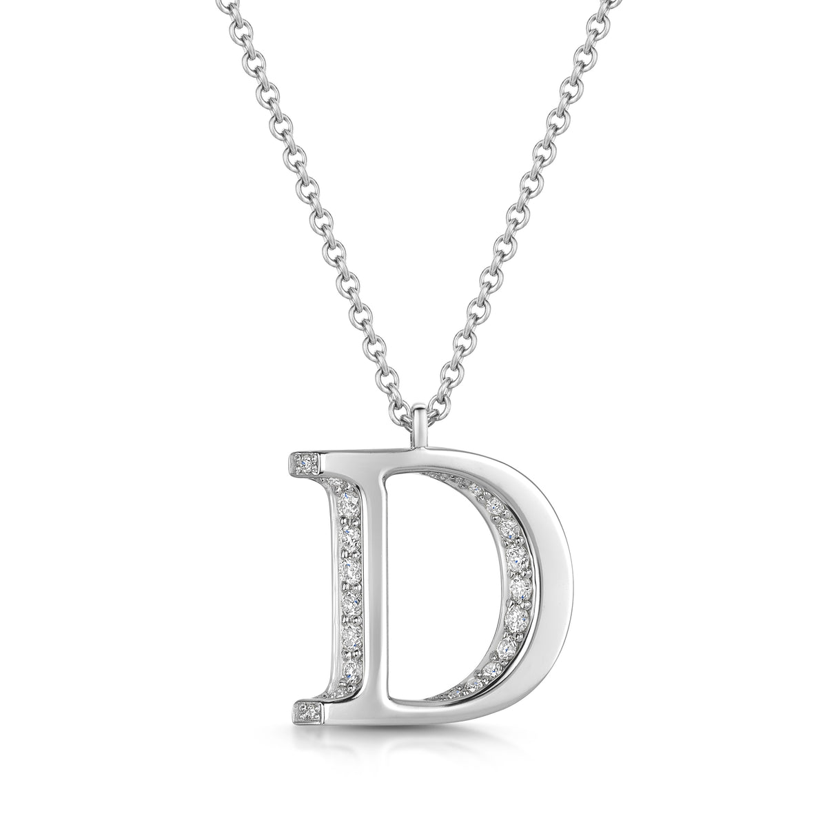 Berry's 18ct White Gold Diamond Initial Pendant & Chain - Berry's Jewellers