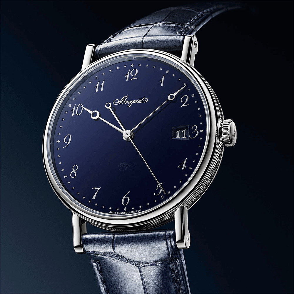 Pre-Owned Breguet Classique 38mm 18ct White Gold Blue Enamel Dial Watch - Berry's Jewellers