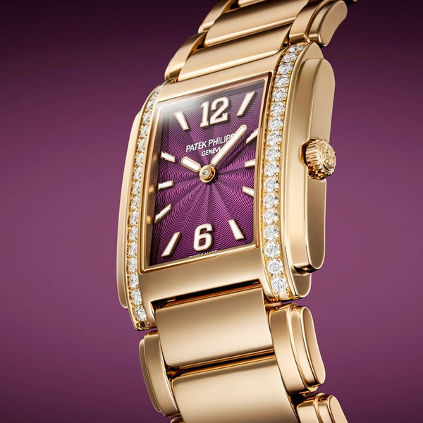 Twenty~4 18ct Rose Gold Purple Lacquered Dial Ladies Watch