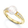 Mikimoto 18ct Yellow Gold Pearl And Diamond Ring - Berry's Jewellers