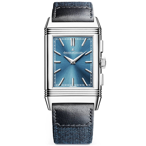 Jaeger-LeCoultre Reverso Tribute Chronograph Mens Blue Dial Strap Watch - Berry's Jewellers