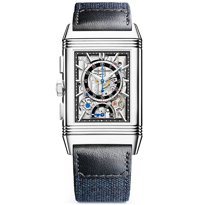 Jaeger-LeCoultre Reverso Tribute Chronograph Mens Blue Dial Strap Watch - Berry's Jewellers