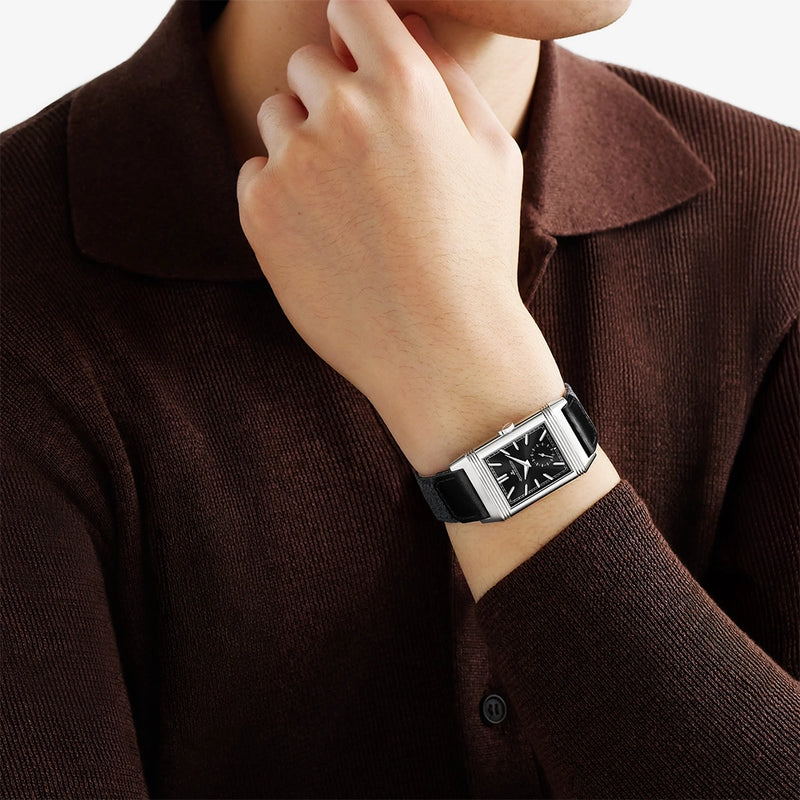 Jaeger-LeCoultre Reverso Tribute Duoface Small Seconds Black Dial Strap Watch - Berry's Jewellers