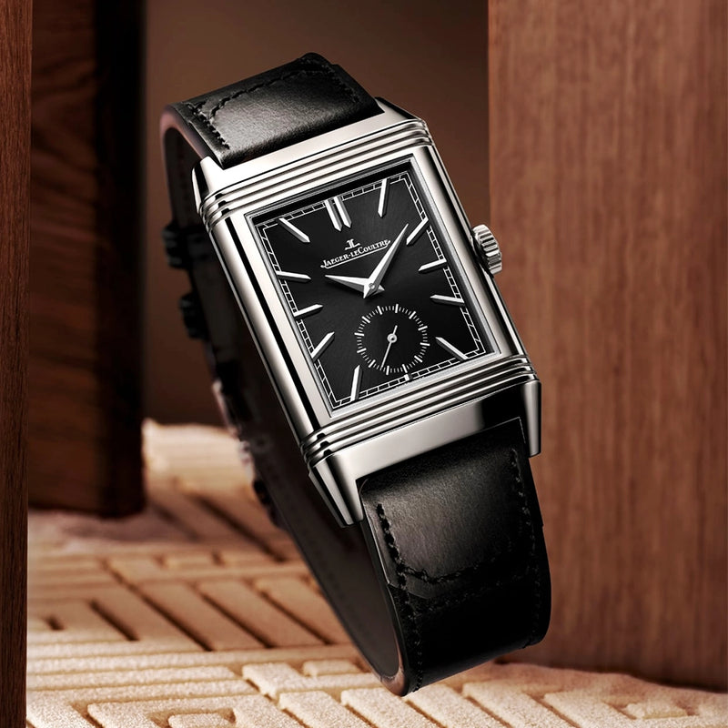 Jaeger-LeCoultre Reverso Tribute Duoface Small Seconds Black Dial Strap Watch - Berry's Jewellers