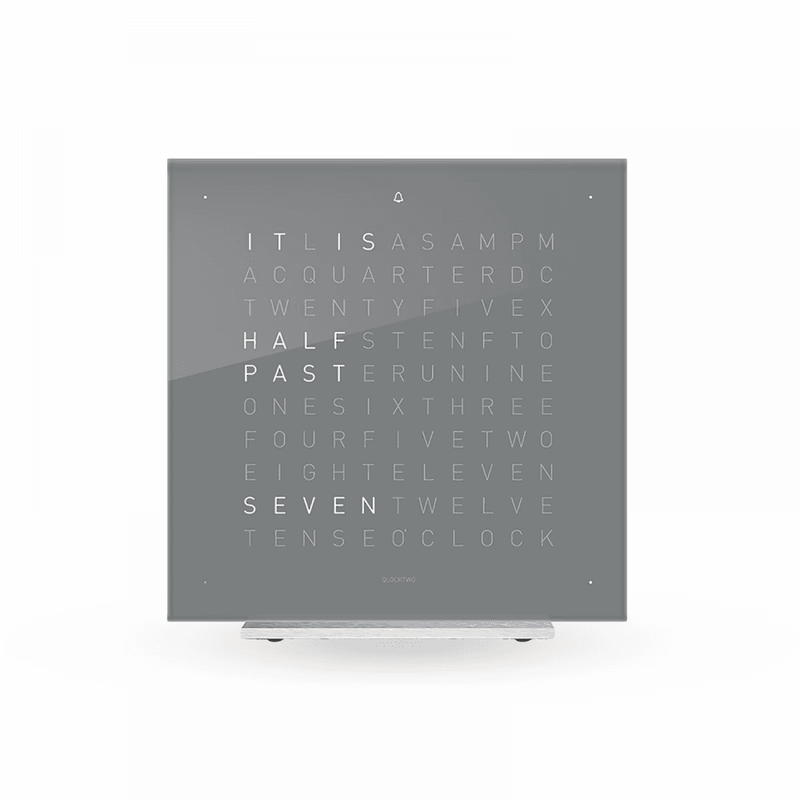 QLOCKTWO EARTH 13.5cm Early Grey Tea Acrylic  Clock - Berry's Jewellers