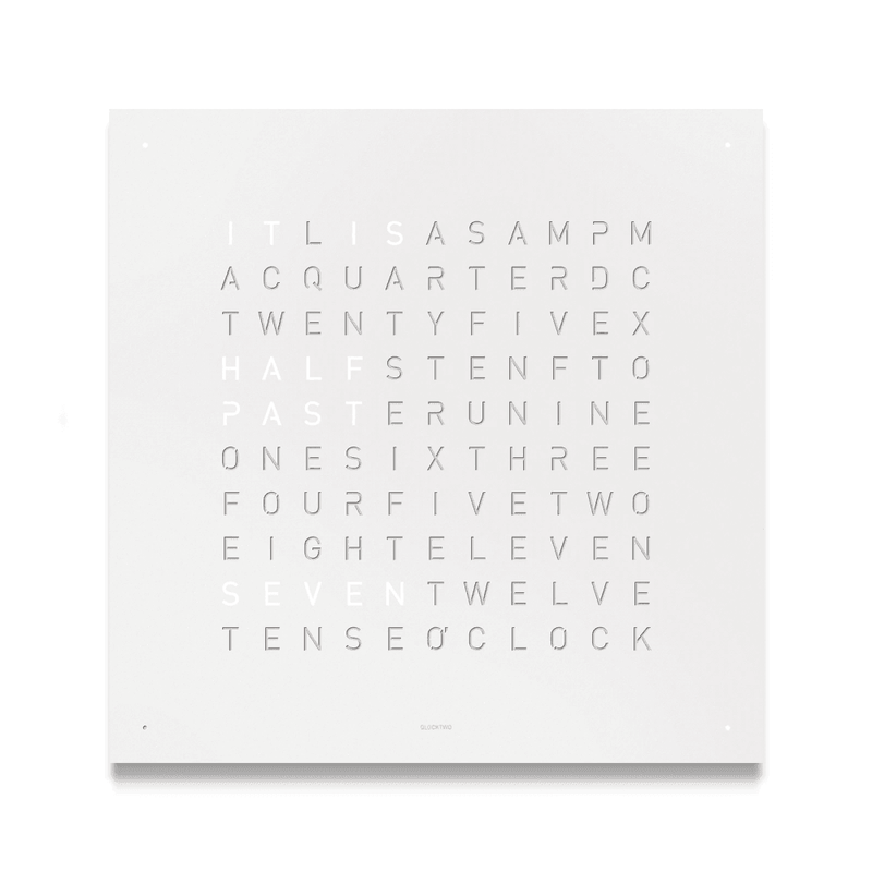 QLOCKTWO EARTH 45cm Stainless Steel White Pepper Wall Clock 45cm - Berry's Jewellers