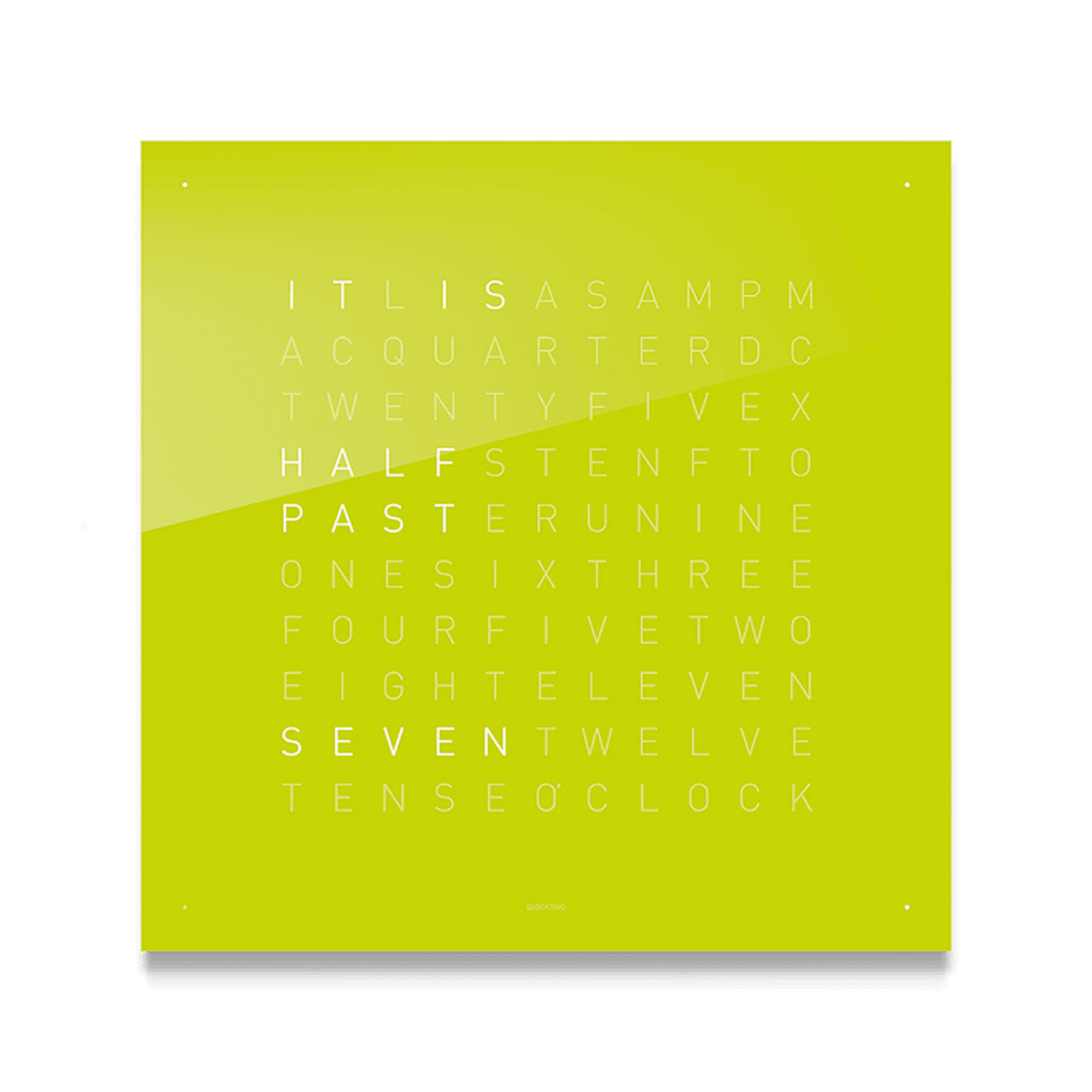 QLOCKTWO CLASSIC Acrylic Lime Juice Wall Clock 45cm