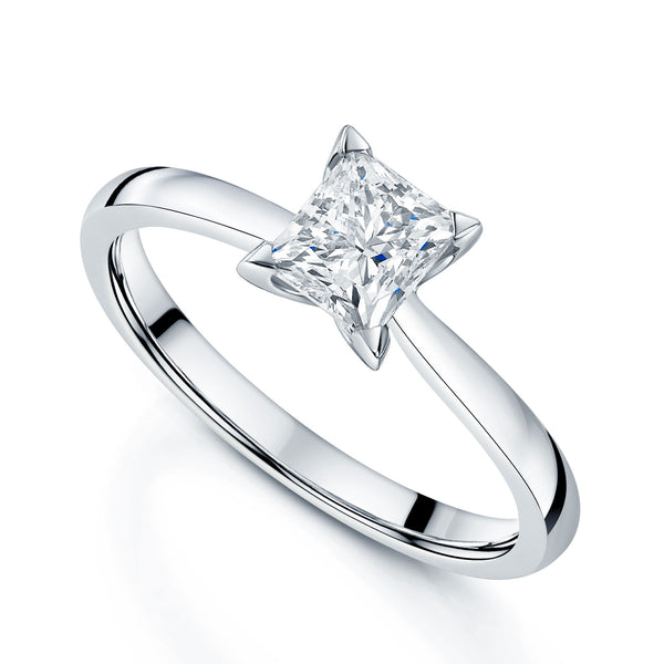 Berry's Platinum Princess Cut Four Claw Solitaire Engagement Ring - Berry's Jewellers