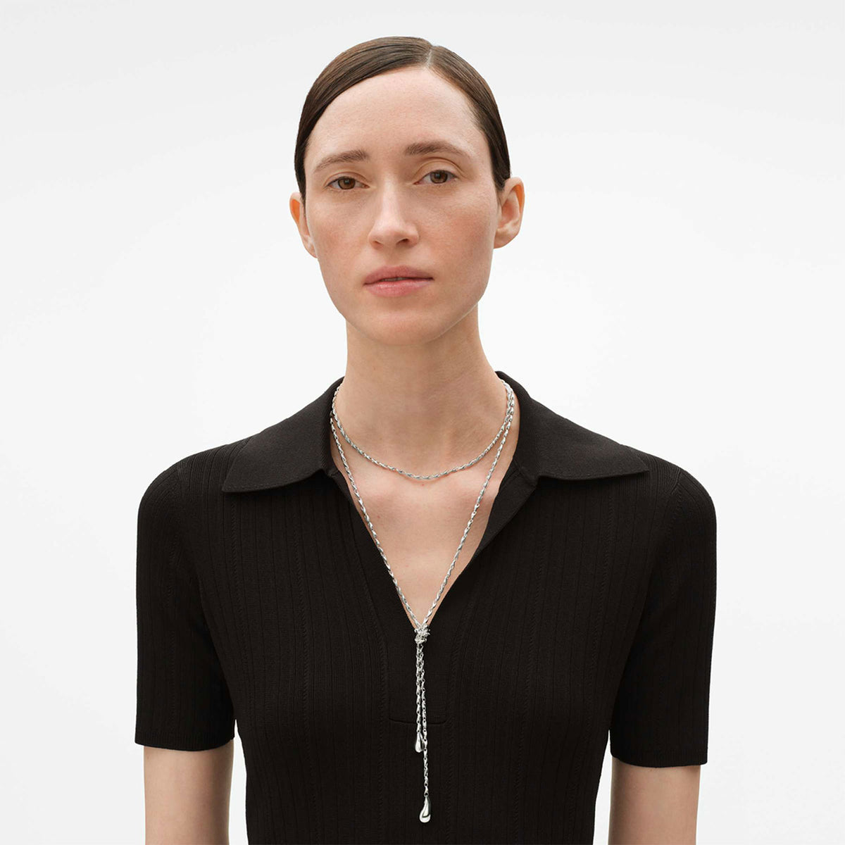 Georg Jensen Reflect Silver Lariat Necklace - Berry's Jewellers