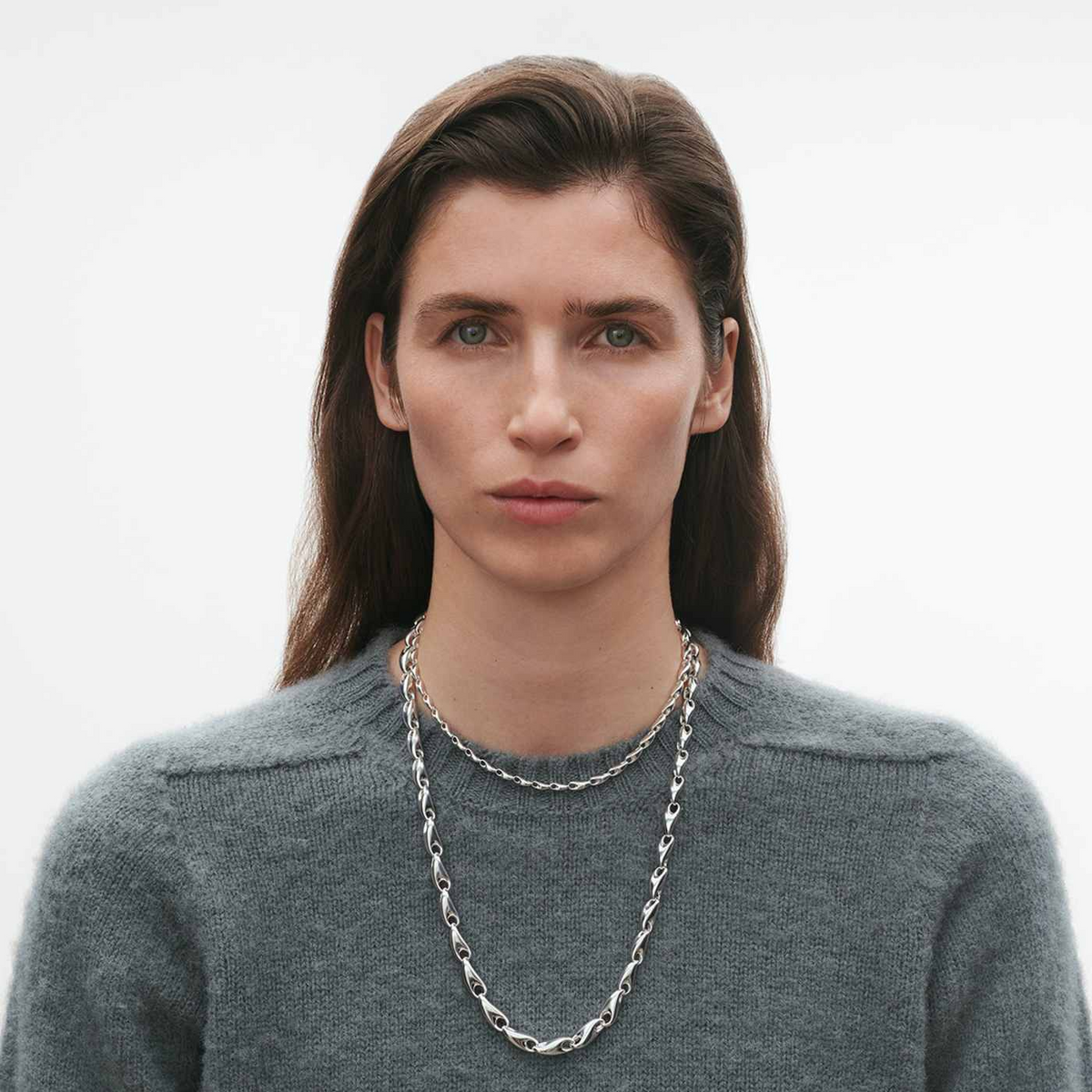 Georg Jensen Reflect Silver Long Necklace - Berry's Jewellers