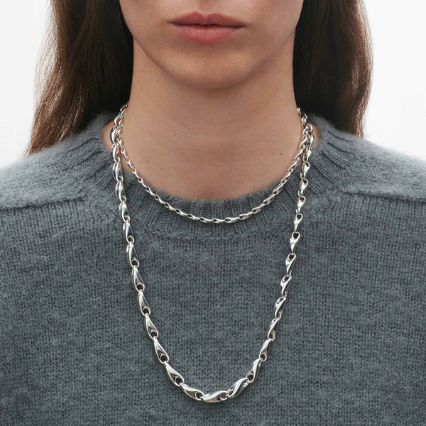 Georg Jensen Reflect Silver Long Necklace - Berry's Jewellers