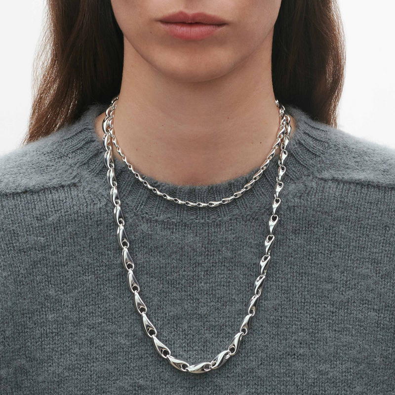Georg Jensen Reflect Silver Long Necklace - Berry's Jewellers