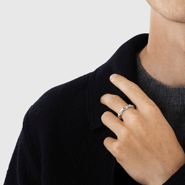 Georg Jensen Reflect Sterling Silver Chain Ring - Berry's Jewellers