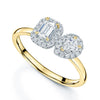 Berry's 18ct Yellow Gold Toi et Moi Emerald And Pear Cut Diamond Halo Ring - Berry's Jewellers