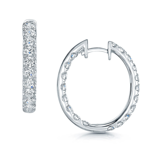 Berry's 18ct White Gold Diamond Half Hoop Hinged Earrings - Berry's Jewellers