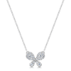 18ct White Gold Pave Set Diamond Butterfly Pendant