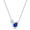 Berry's 18ct White Gold Toi et Moi Pear cut Sapphire and Diamond Pendant - Berry's Jewellers
