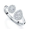 Berry's Platinum Toi et Moi Pear And Oval Cut Diamond Halo Two Stone Ring - Berry's Jewellers