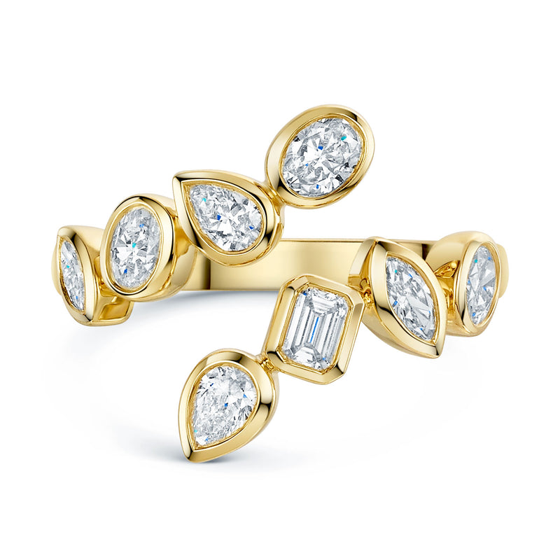 Berry's 18ct Yellow Gold Mixed Cut Diamond Twist Dress Ring - Berry's Jewellers