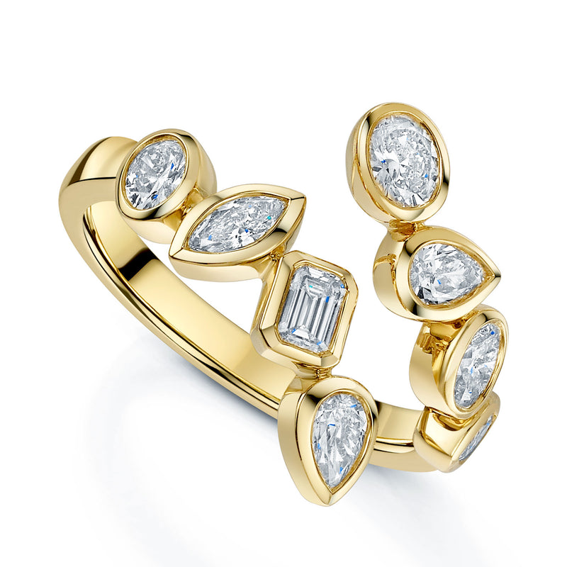 Berry's 18ct Yellow Gold Mixed Cut Diamond Twist Dress Ring - Berry's Jewellers