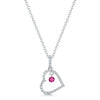 18ct White Gold Open Heart Diamond Pendant