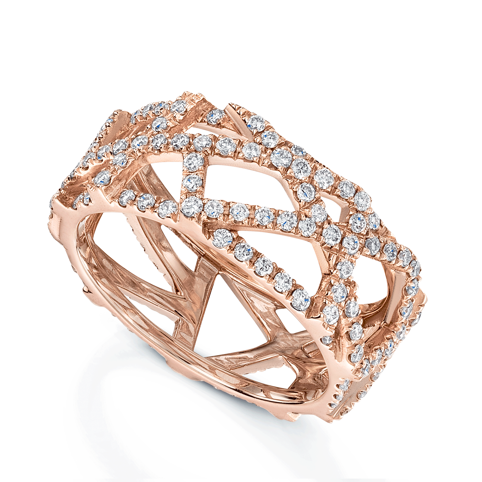 18ct Rose Gold Diamond Set Dress Ring