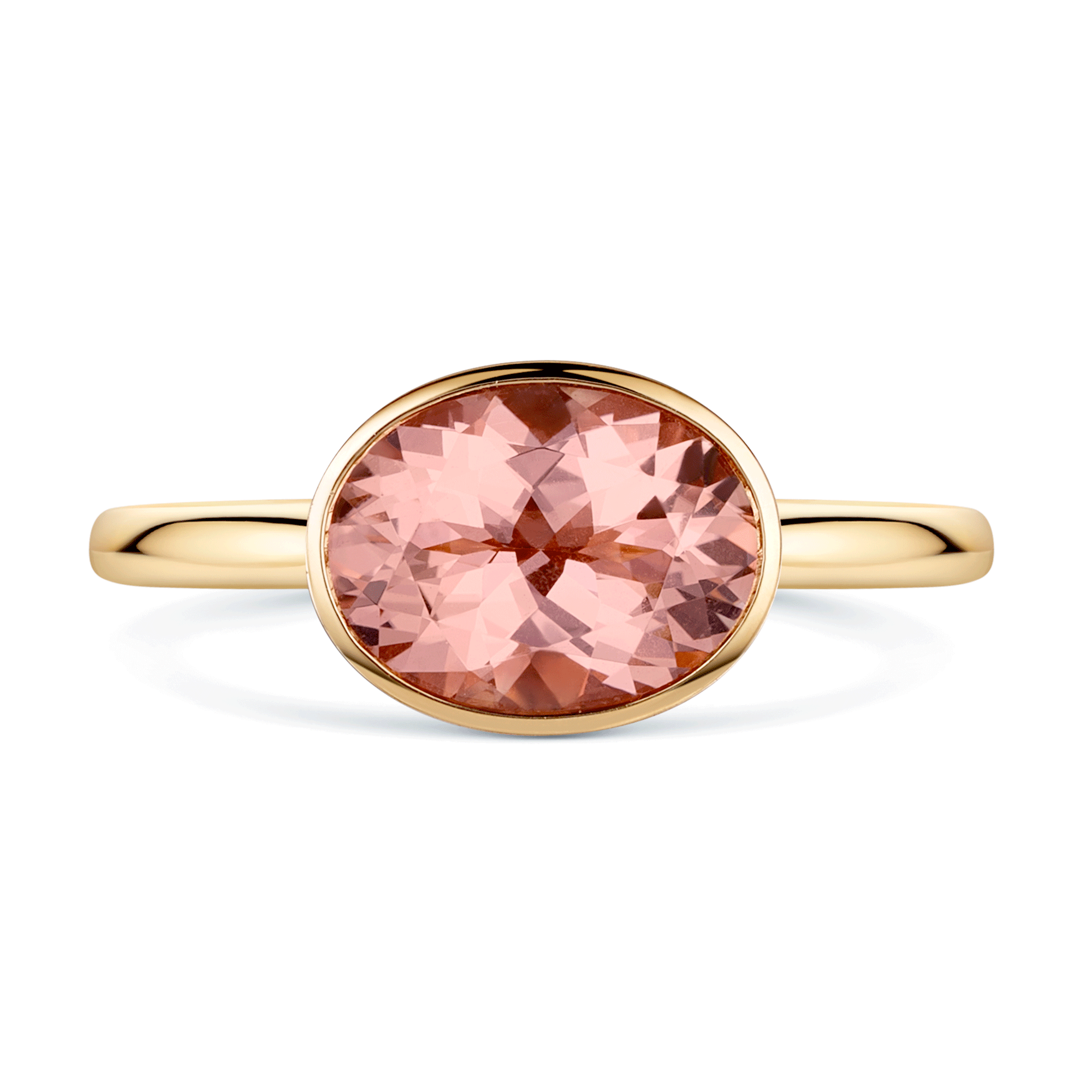 18ct Rose Gold Oval Faceted Morganite Ring