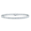 18ct White Gold Emerald Cut Diamond Tennis Bracelet