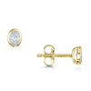 Berry's 18ct Yellow Gold Oval Cut Diamond 0.30ct Rub Over Stud Earrings - Berry's Jewellers