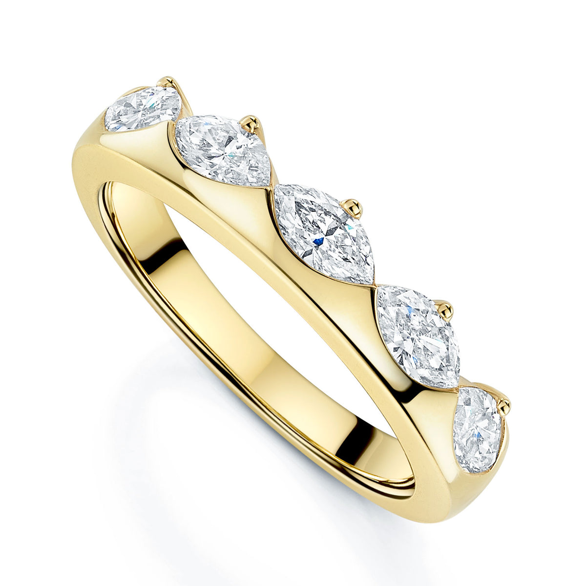 Berry's 18ct Yellow Gold Marquise Cut Diamond Five Stone Dress Ring - Berry's Jewellers
