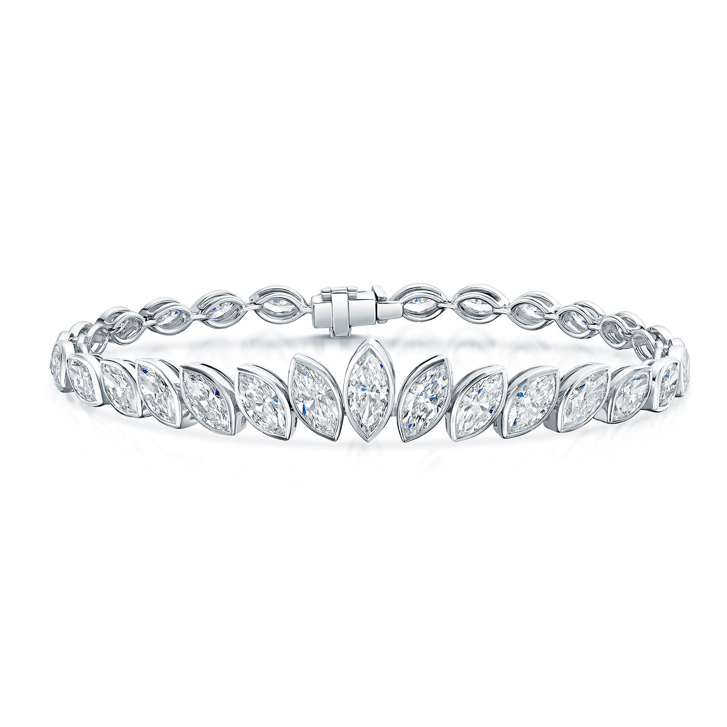 Platinum Marquise Cut Diamond Tennis Bracelet