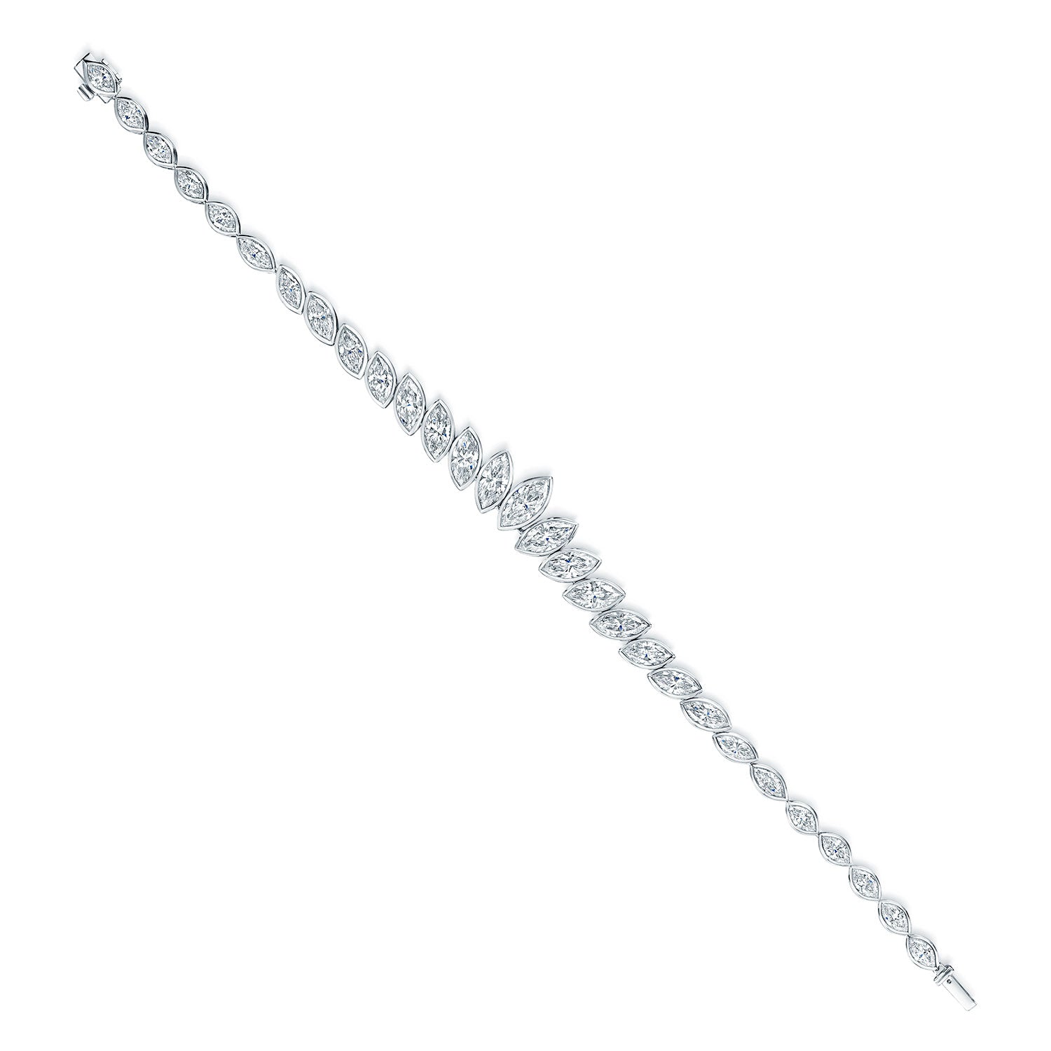 Platinum Marquise Cut Diamond Tennis Bracelet