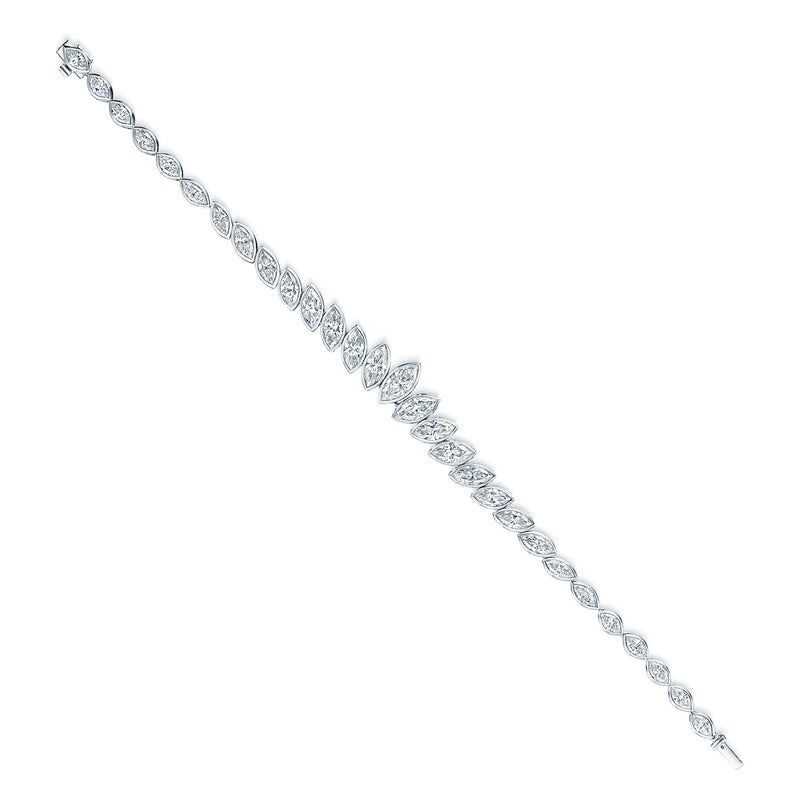Platinum Marquise Cut Diamond Tennis Bracelet