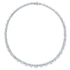 18ct White Gold Emerald Cut Diamond Rub Over Set Collarette
