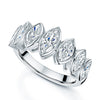 Platinum Marquise Cut Seven Stone Rub Over Set Ring
