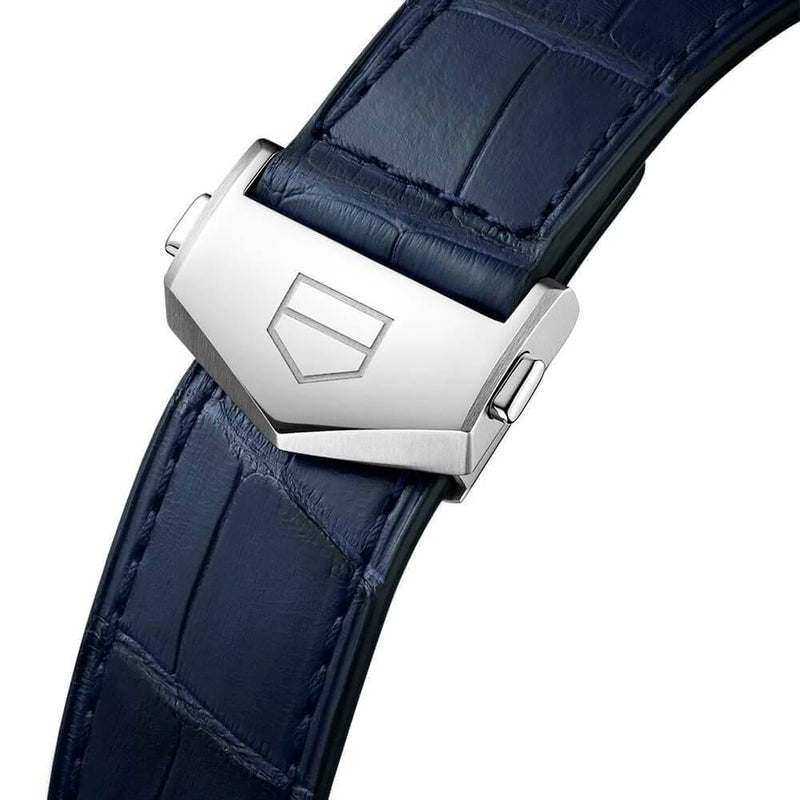 TAG Heuer Carrera 41mm Blue Day/Date Dial Men's Automatic Strap Watch - Berry's Jewellers