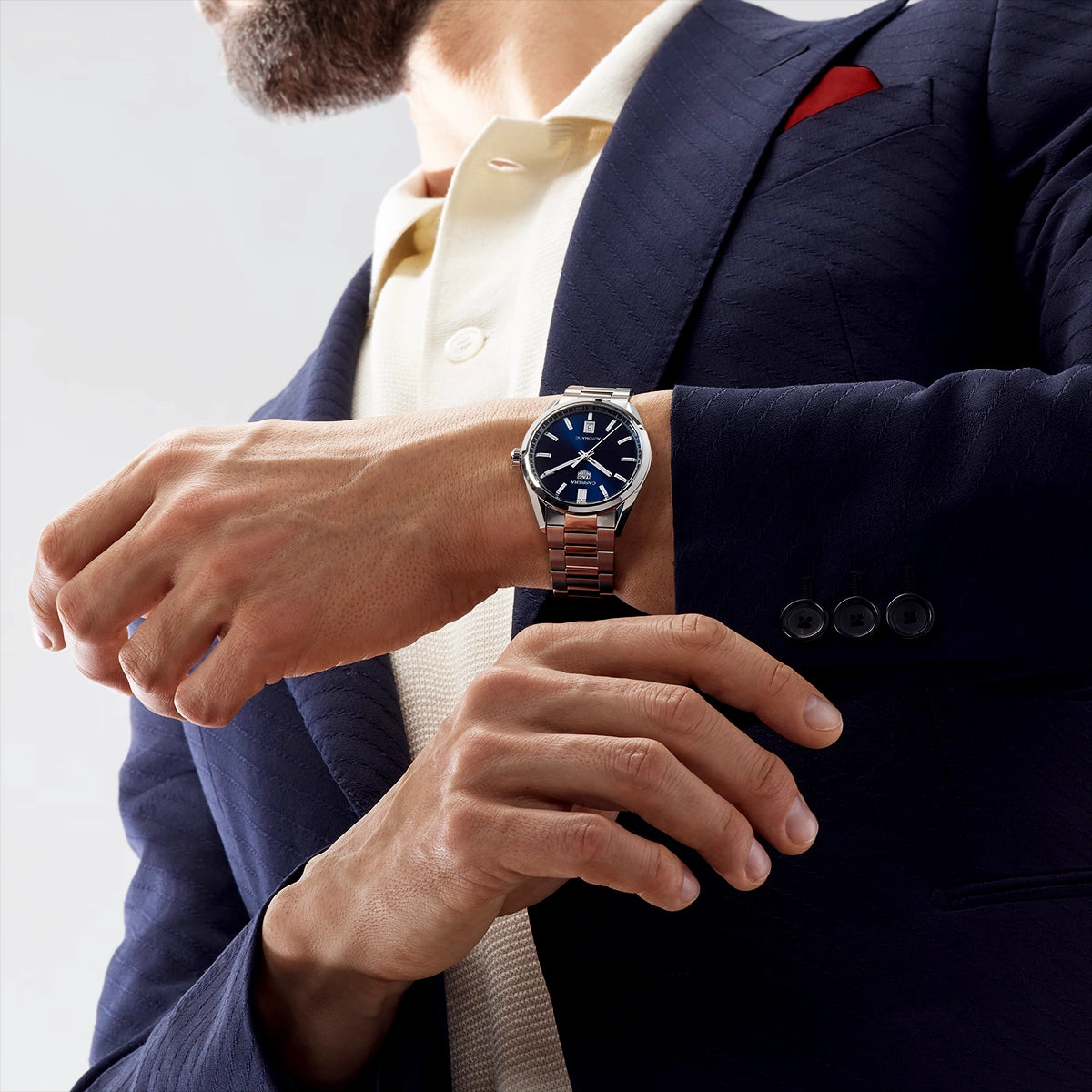 TAG Heuer Carrera Date 39mm Blue Dial Men's Automatic Bracelet Watch - Berry's Jewellers